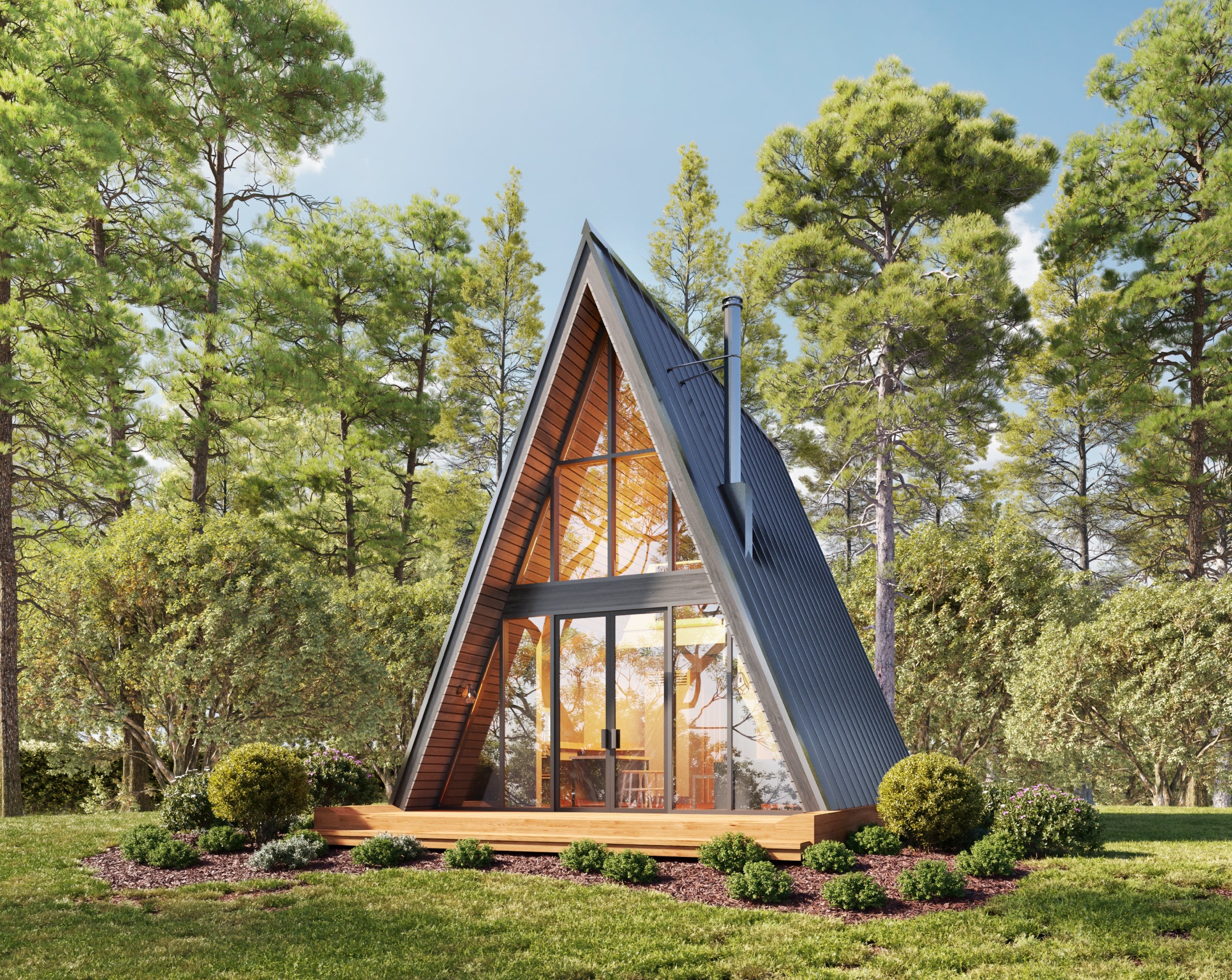 Apex 18x24 Modern A-Frame Cabin