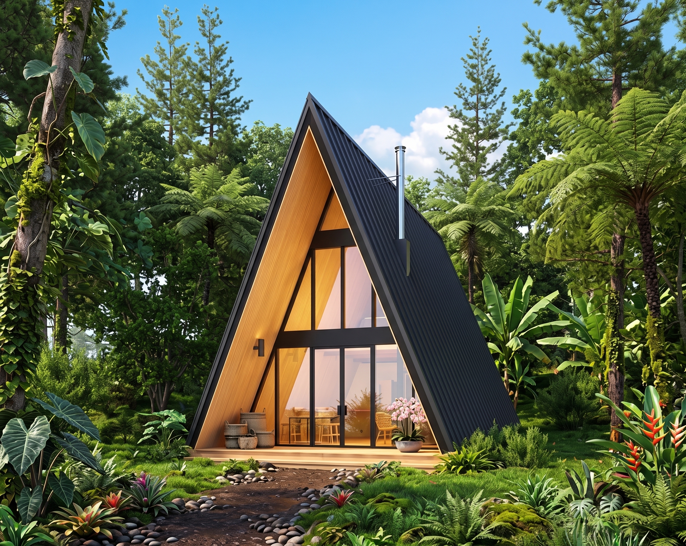 Apex 20x28 Modern A-Frame Cabin