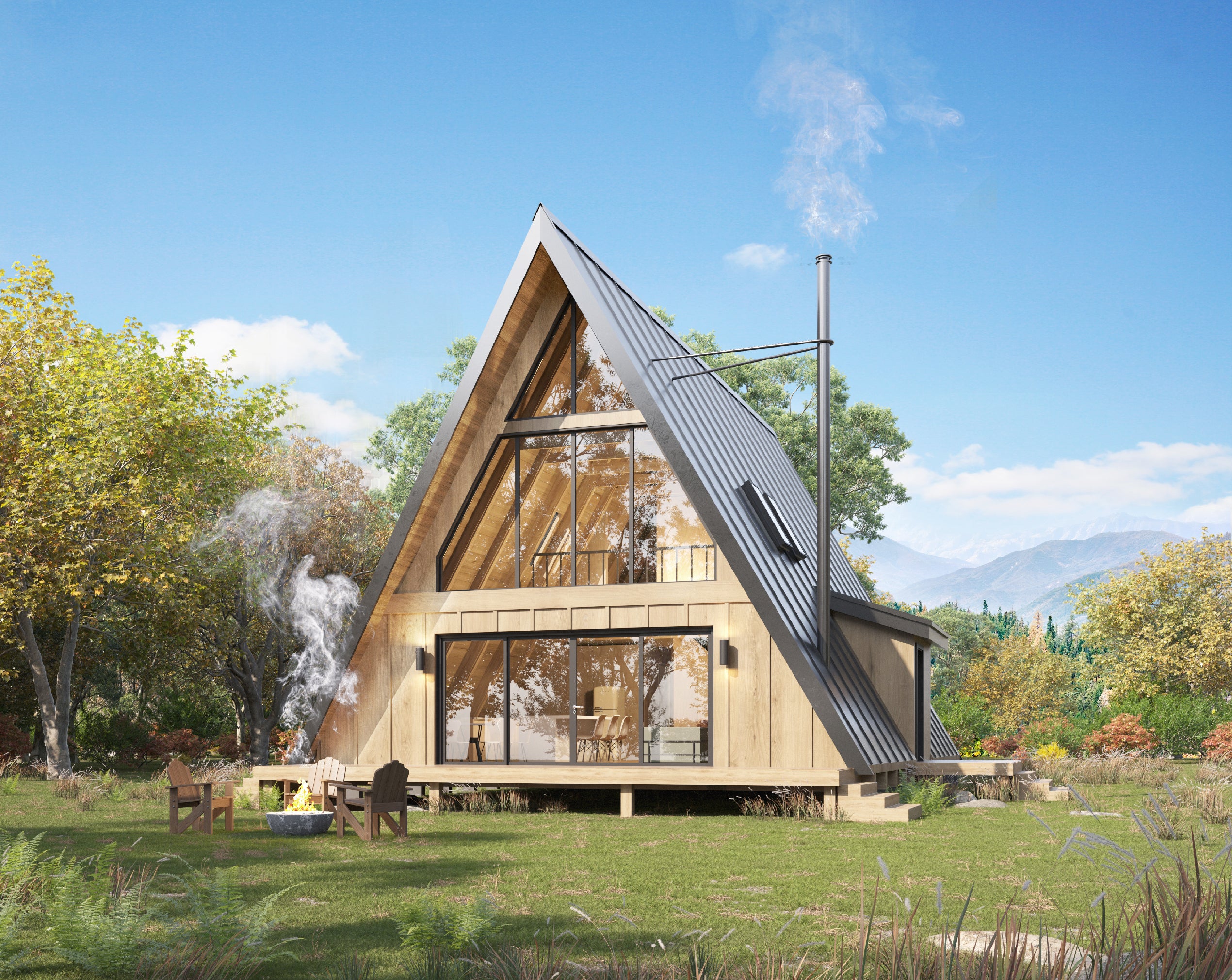 Apex 30x42 Modern A-Frame Cabin