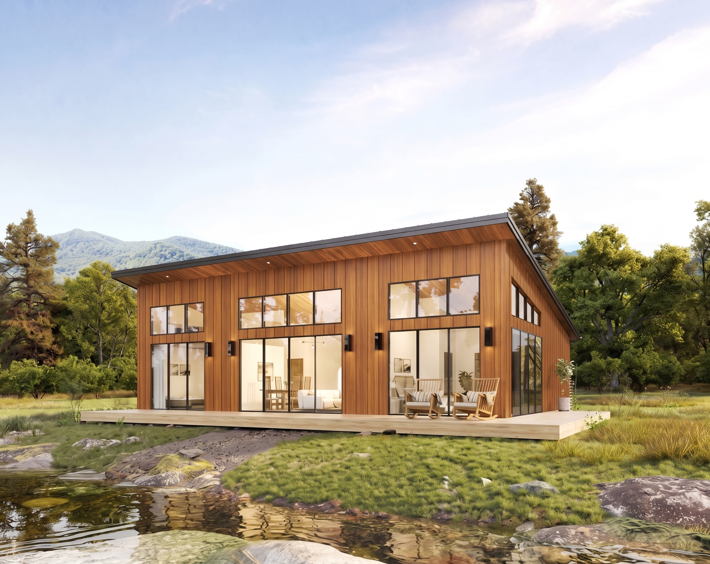 Apex 30x46 Modern Mono Roof Cottage
